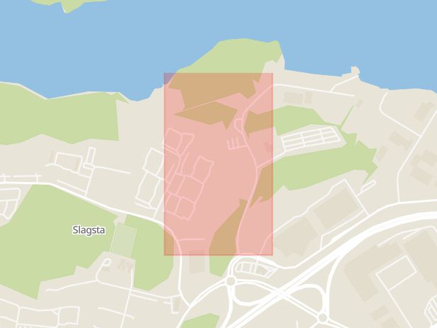 Karta som med röd fyrkant ramar in Fittja, Tegelängsvägen, Botkyrka, Stockholms län
