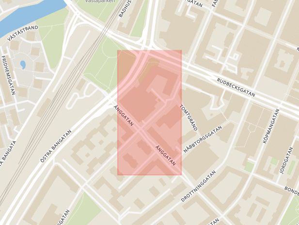 Karta som visar ungefär var händelsen Stöld,  försök: En person har försökt stjäla en motorcykel i City inträffat