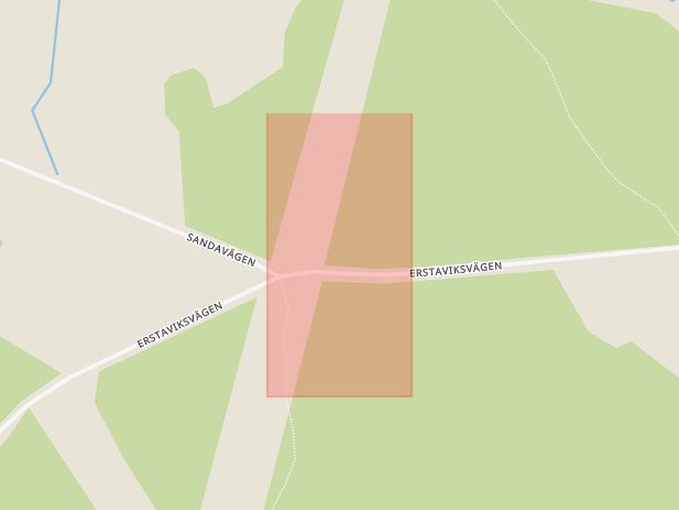 Karta som med röd fyrkant ramar in Älta, Begravningsplats, Nacka, Stockholms län