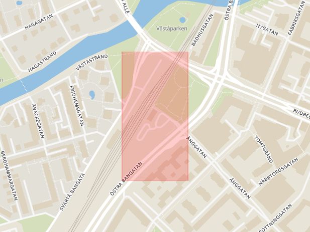 Karta som med röd fyrkant ramar in Örebro, Lindesberg, Karlskoga, Södra Station, Örebro län