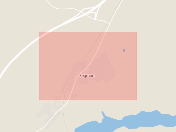 Karta som med röd fyrkant ramar in Segmon, Borgvik, Slottsbron, Grums, Värmlands län