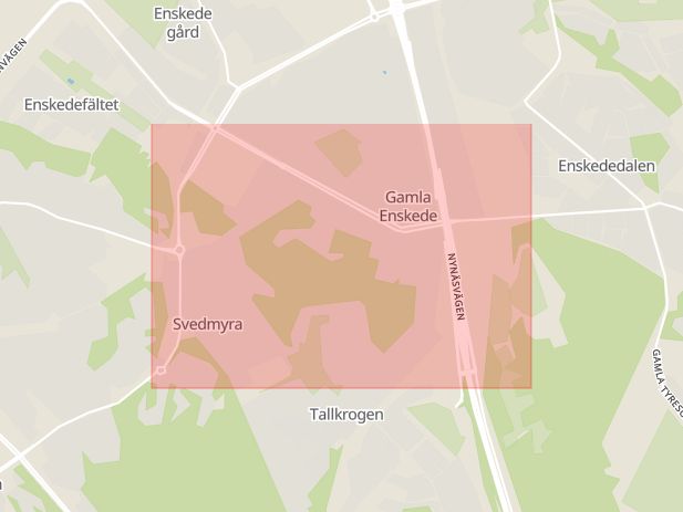 Karta som med röd fyrkant ramar in Dalen, Stockholm, Stockholms län