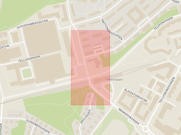 Karta som med röd fyrkant ramar in Telefonplan, Midsommarkransen, Stockholm, Stockholms län