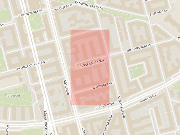 Karta som med röd fyrkant ramar in Årstaviken, Gotlands Län, Stockholm, Stockholms län