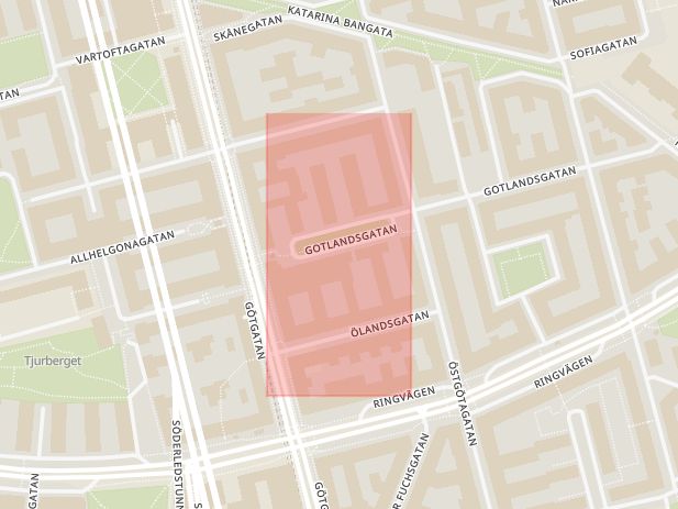 Karta som med röd fyrkant ramar in Lidingöbron, Stockholms Län, Gotland, Stockholm, Stockholms län