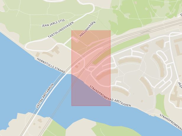 Karta som med röd fyrkant ramar in Tantolunden, Stockholm, Stockholms län