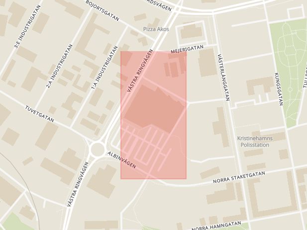 Karta som med röd fyrkant ramar in Stora Coop, Kristinehamn, Värmlands län