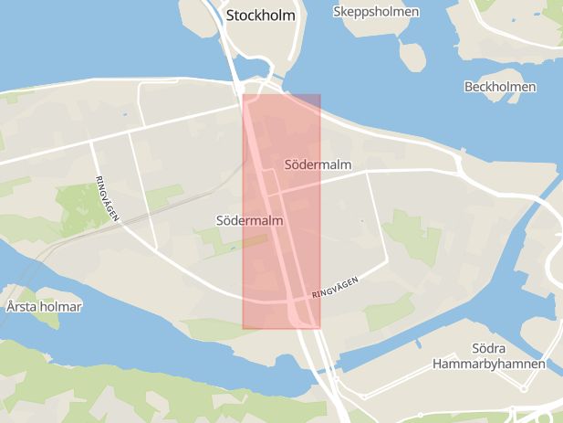 Karta som med röd fyrkant ramar in Götgatan, Södermalm, Stockholm, Stockholms län