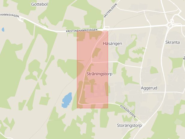 Karta som med röd fyrkant ramar in Västerleden, Karlskoga, Örebro län