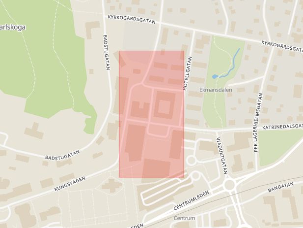 Karta som med röd fyrkant ramar in Urbrinken, Bohult, Karlskoga, Örebro län