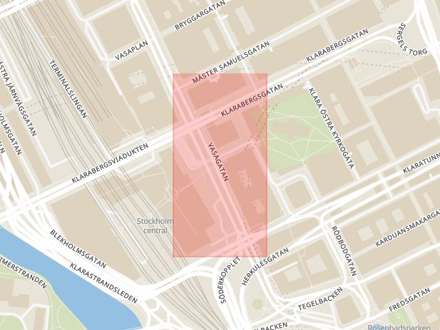 Karta som med röd fyrkant ramar in Stationen, Stockholm, Stockholms län