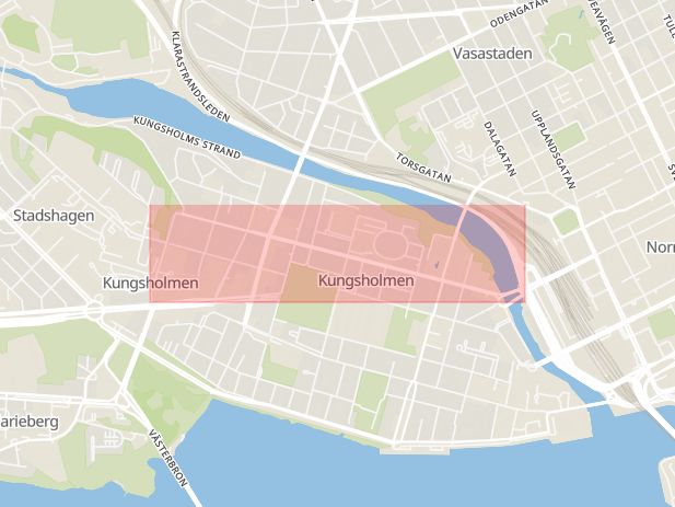 Karta som med röd fyrkant ramar in Flemminggatan, Stockholm, Stockholms län