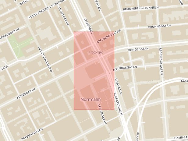 Karta som med röd fyrkant ramar in Konserthuset, Sveavägen, Vasagatan, Hötorget, Stockholm, Stockholms län