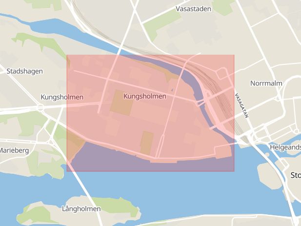 Karta som med röd fyrkant ramar in Tensta, Rinkeby, Stockholm, Stockholms län