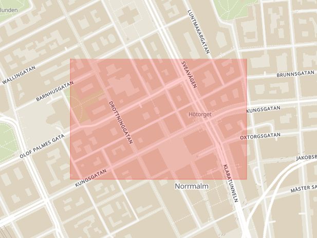 Karta som med röd fyrkant ramar in Vasastaden, Apelbergsgatan, Stockholm, Stockholms län