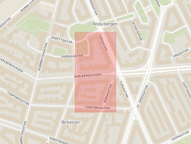 Karta som med röd fyrkant ramar in Riksby, Runt Hörnet, Stockholm, Stockholms län