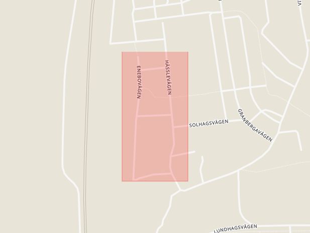 Karta som med röd fyrkant ramar in Lötmarksvägen, Hovsta, Örebro, Örebro län