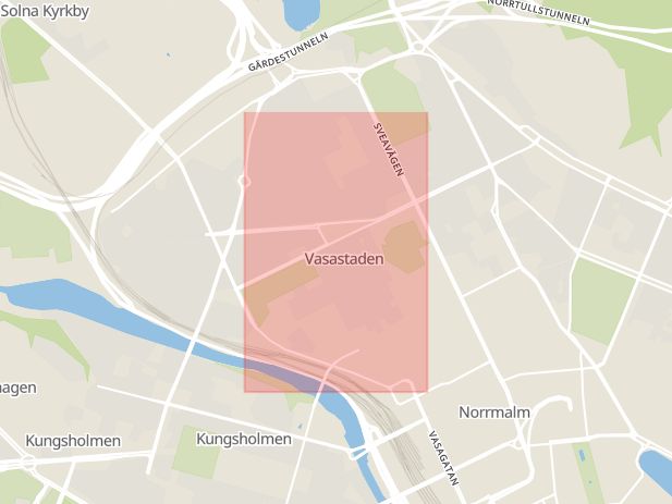 Karta som med röd fyrkant ramar in Upplandsgatan, Stockholm, Stockholms län