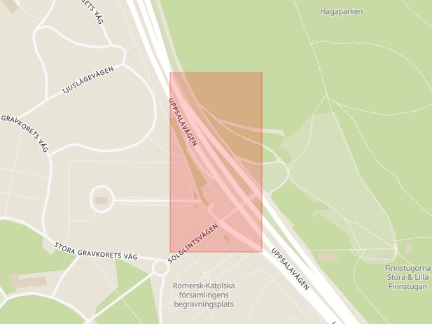 Karta som visar ungefär var händelsen Trafikolycka: Polis och ambulans kallas till E4:an, norrgående vid trafikplats Linvävartorpet, med anledning av en trafikolycka. inträffat