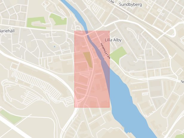 Karta som med röd fyrkant ramar in Karlsbodavägen, Stockholm, Stockholms län