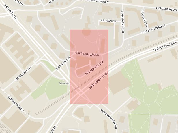 Karta som med röd fyrkant ramar in Rissne, Södermalm, Sundbyberg, Stockholms län