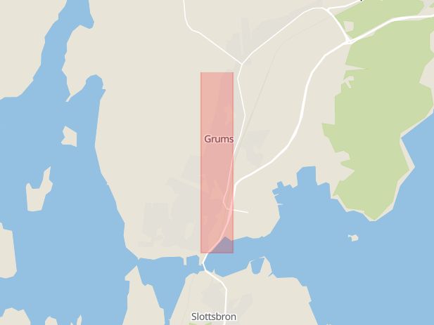 Karta som med röd fyrkant ramar in Gamla Vägen, Grums, Värmlands län