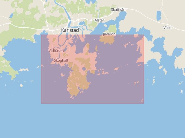 Karta som med röd fyrkant ramar in Mörmon, Hammarö Kommun, Hammarö, Värmlands län