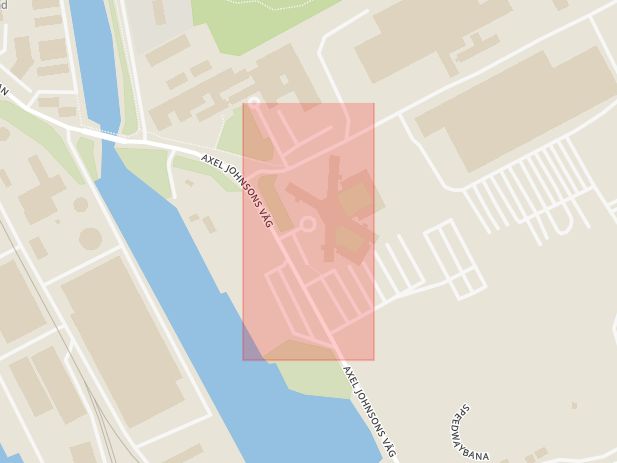 Karta som med röd fyrkant ramar in Valmet, Gjuterigatan, Karlstad, Värmlands län