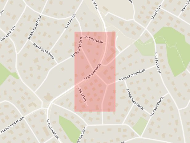 Karta som med röd fyrkant ramar in Flysta, Solvargsstigen, Spångavägen, Stockholm, Stockholms län