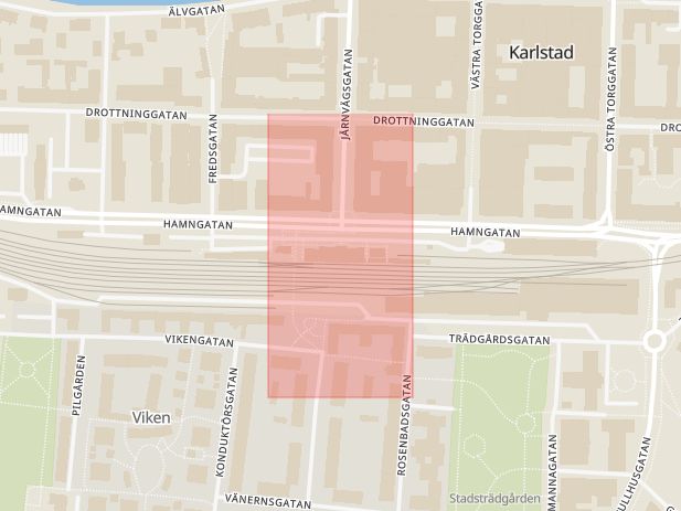 Karta som med röd fyrkant ramar in Stockholm, Karlstad, Värmlands län