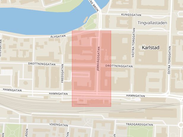 Karta som med röd fyrkant ramar in Forex, Karlstad, Värmlands län