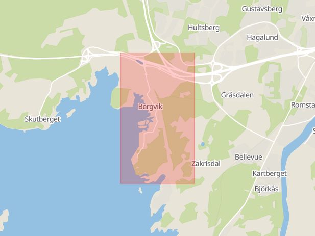 Karta som med röd fyrkant ramar in Frykmans Väg, Karlstad, Värmlands län