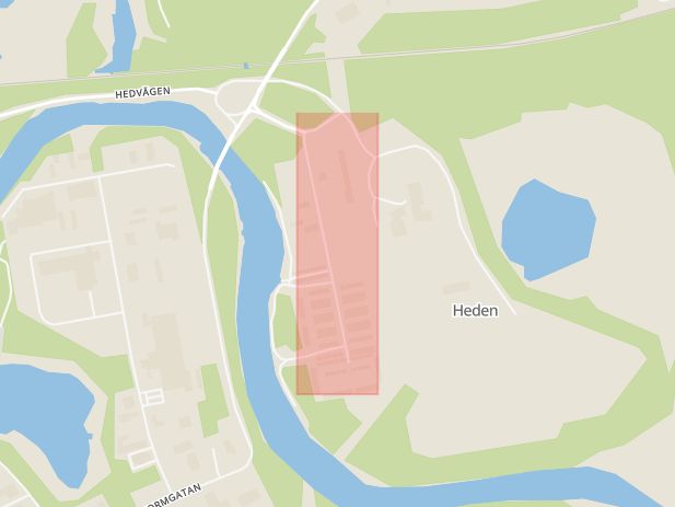 Karta som med röd fyrkant ramar in Hedjämnan, Karlstad, Värmlands län