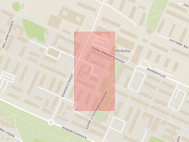 Karta som med röd fyrkant ramar in Ljungbyplan, Stockholm, Stockholms län