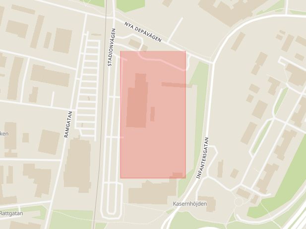 Karta som med röd fyrkant ramar in Gocart, Stadionvägen, Karlstad, Värmlands län