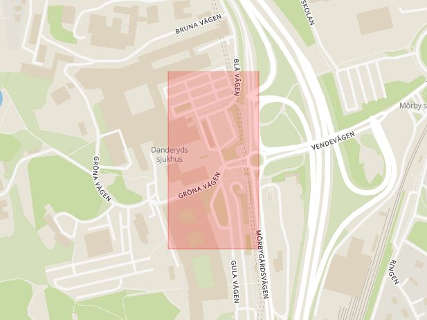 Karta som med röd fyrkant ramar in Arninge, Danderyd, Stockholms län