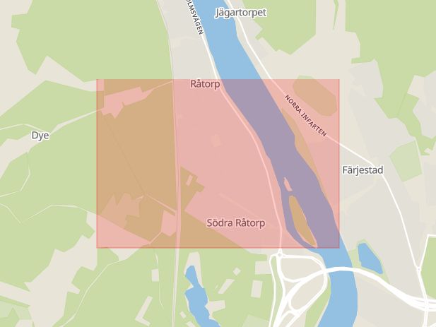 Karta som med röd fyrkant ramar in Råtorp, Karlstad, Värmlands län