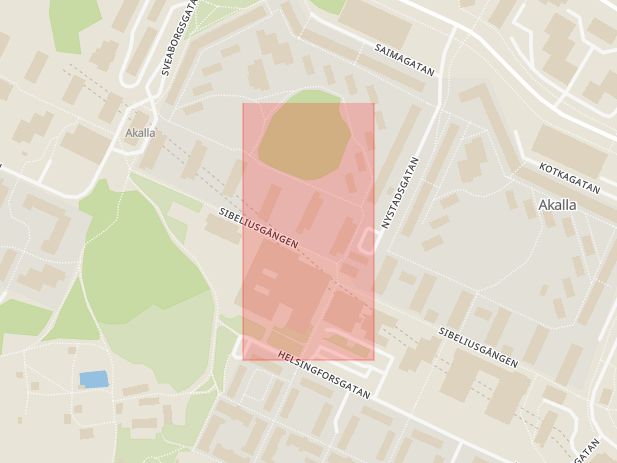 Karta som med röd fyrkant ramar in Tandläkarklinik, Stockholm, Stockholms län