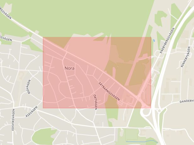 Karta som med röd fyrkant ramar in Edsbergsvägen, Danderyd, Stockholms län