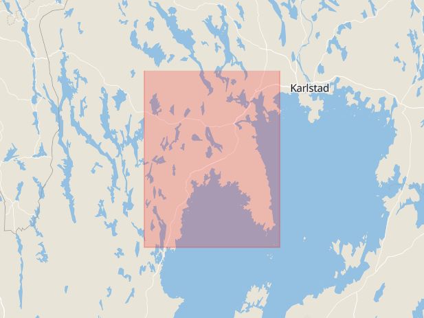 Karta som med röd fyrkant ramar in Åmål, Västra Innerstaden, Säffle, Värmlands län