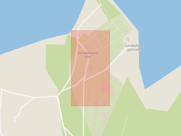 Karta som med röd fyrkant ramar in Sundbyholm, Eskilstuna, Strängnäs, Brandkärr, Nyköping, Södermanlands län