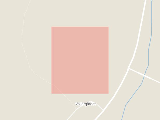 Karta som med röd fyrkant ramar in Opalvägen, Vallargärdet, Karlstad, Värmlands län