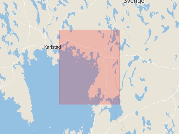 Karta som med röd fyrkant ramar in Karlstad, Kristinehamns Kommun, Värmlands län