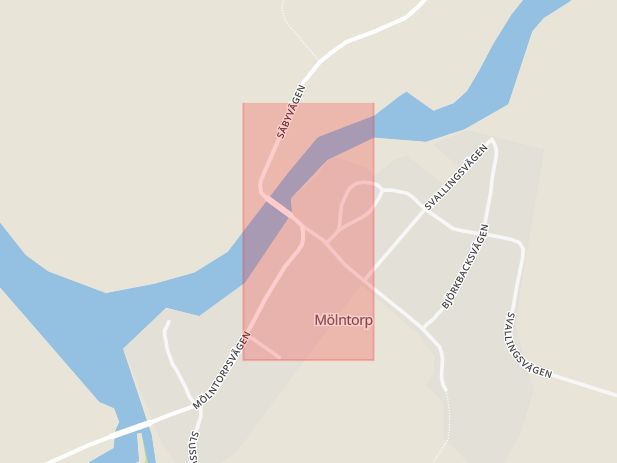 Karta som med röd fyrkant ramar in Mölntorp, Hallstahammar, Västmanlands län