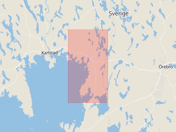 Karta som med röd fyrkant ramar in Kristinehamn, Presterud, Karlstad, Värmlands län