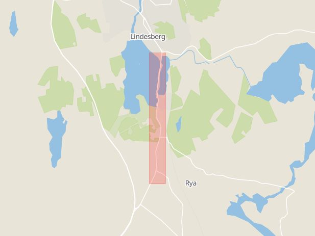 Karta som med röd fyrkant ramar in Örebrovägen, Lindesberg, Örebro län