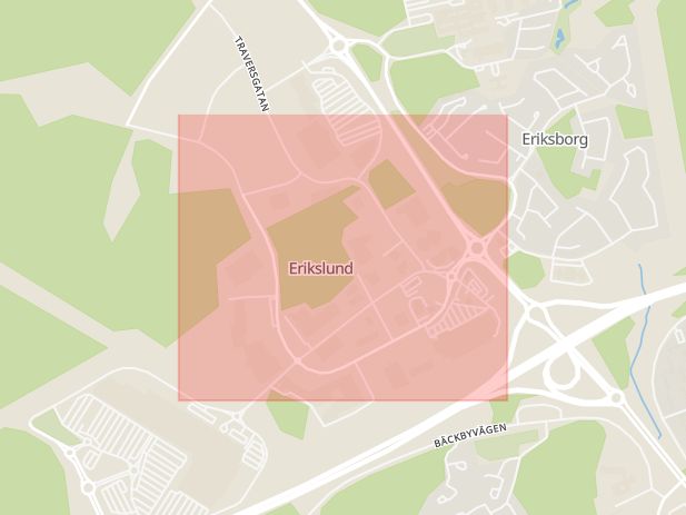 Karta som med röd fyrkant ramar in Hallsta Gårdsgata, Västerås, Västmanlands län