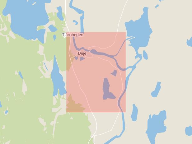 Karta som med röd fyrkant ramar in Älvdalsvägen, Forshaga, Värmlands län
