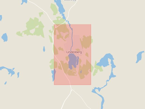 Karta som visar ungefär var händelsen Rattfylleri: Lindesbergspolisen stoppade en misstänkt drograttfull kvinna i 30-årsåldern, söder om Lindesberg strax före midnatt. inträffat