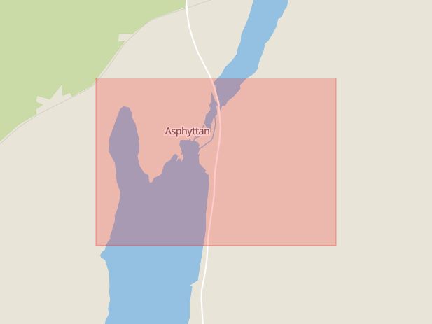 Karta som med röd fyrkant ramar in Asphyttan, Filipstad, Värmlands län